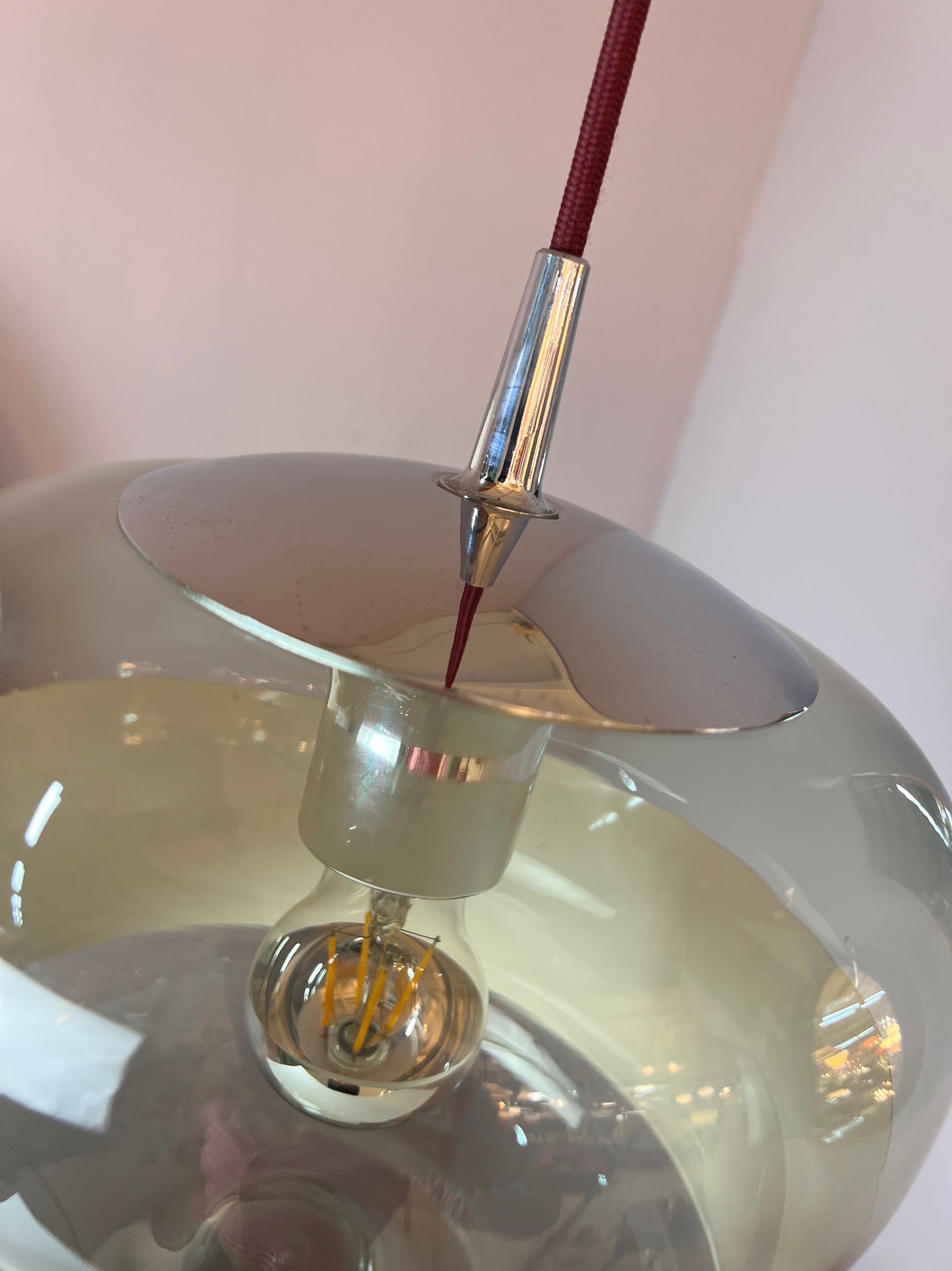 Hängelampe Rauchglas Chrom von Peill & Putzler