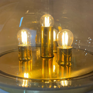 Wand-/ Deckenlampe Messing Rauchglas von Kaiser Leuchten