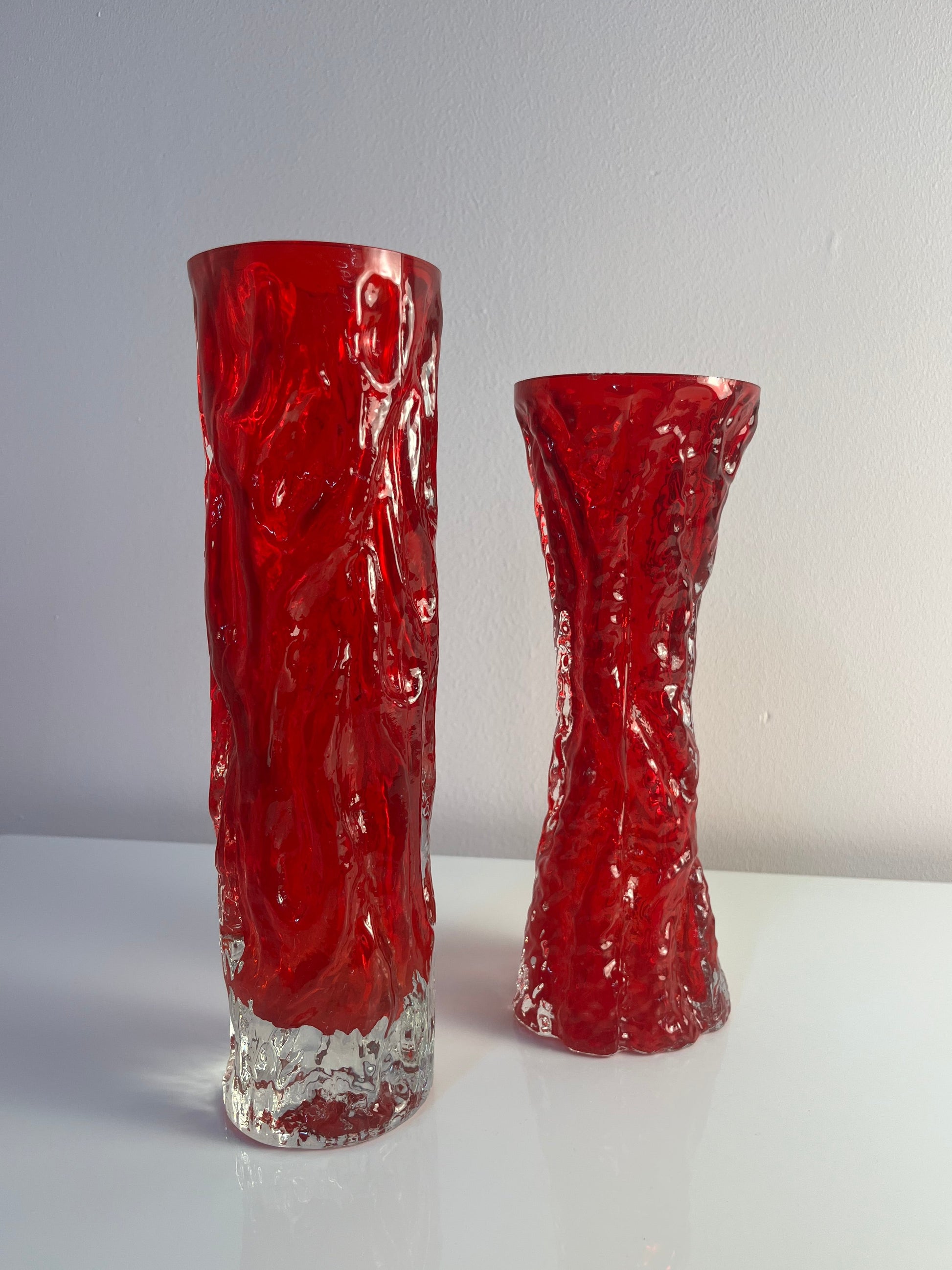 Set: 2 Vasen rot von Kurt Wokan für Ingrid Glas