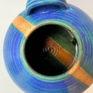 Teekanne blau Keramik aus Dänemark