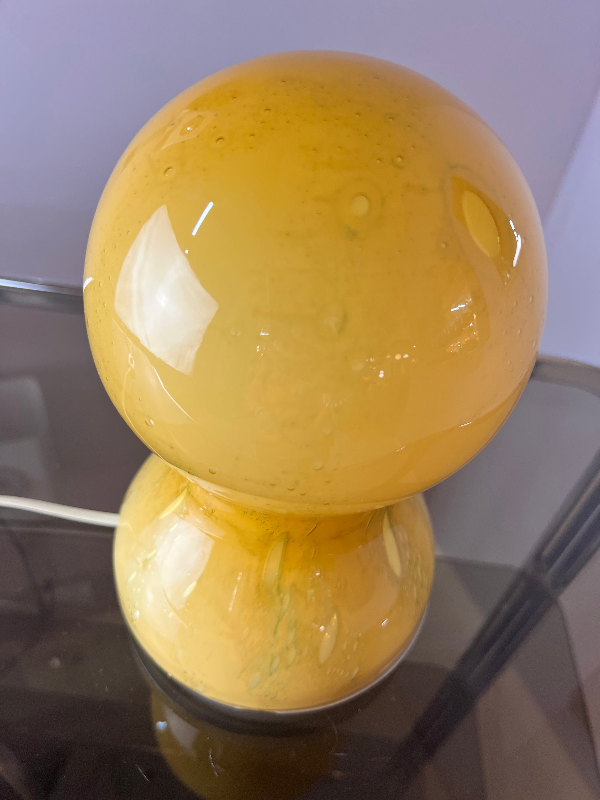 Tischlampe gelb Glas von Doria