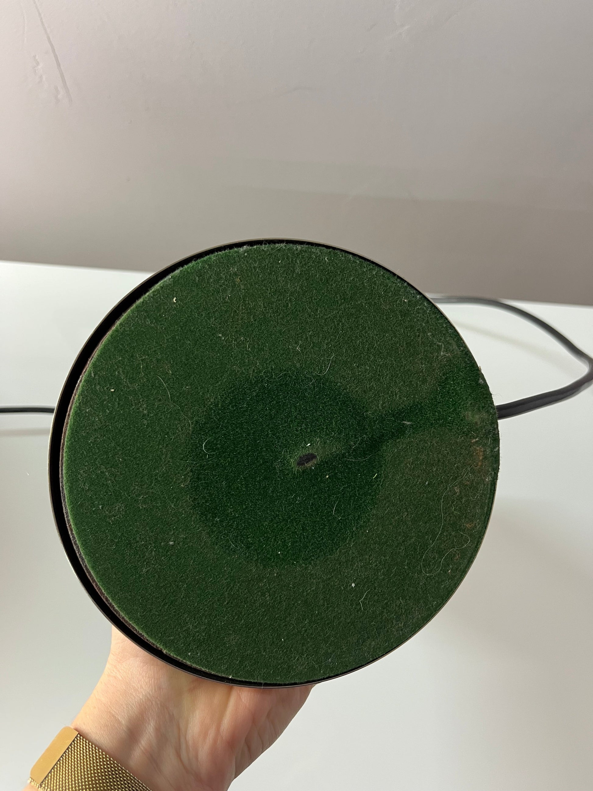 Mushroom Tischlampe Opalglas Chrom von Doria