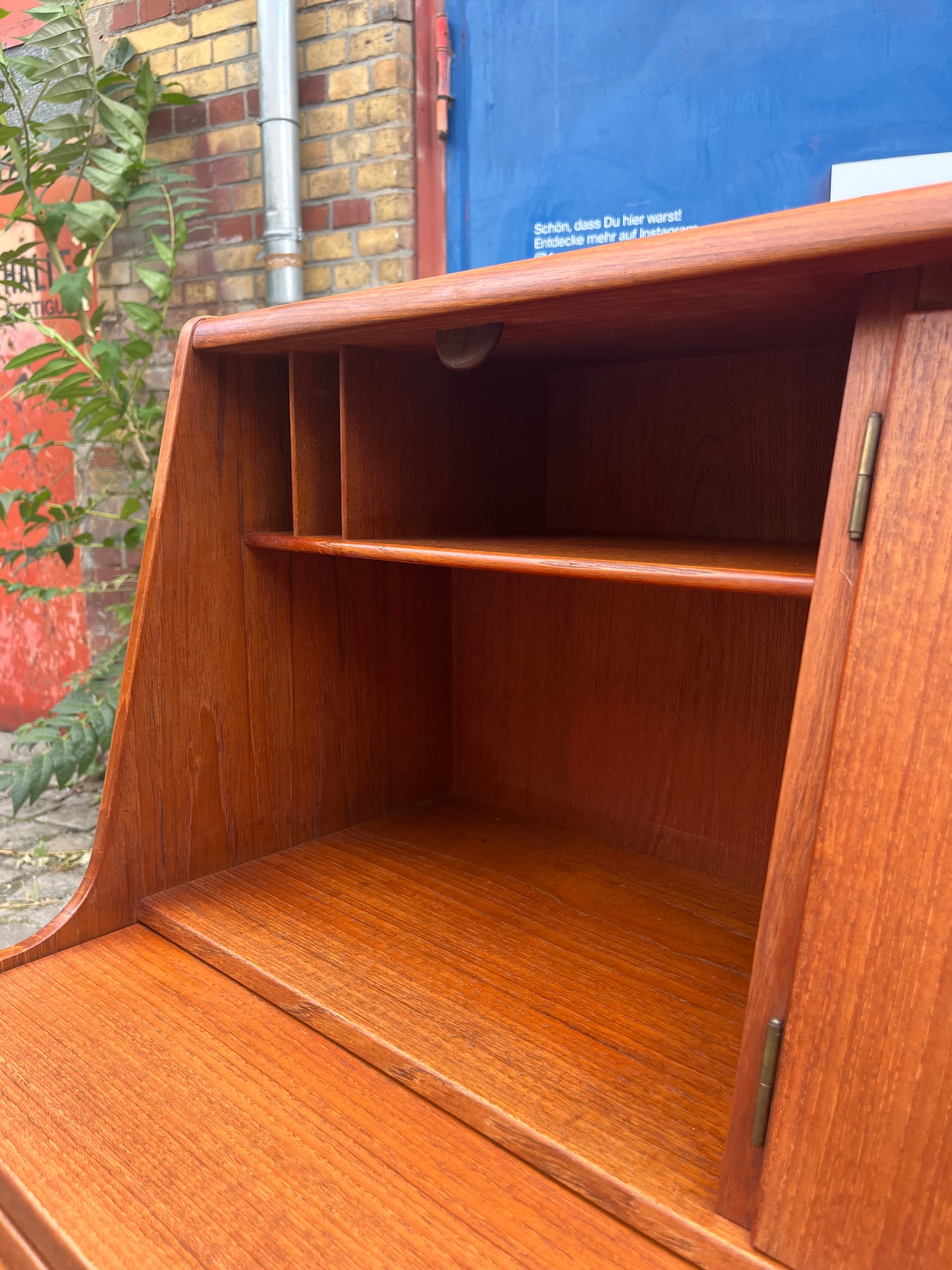 Sekretär Teak mit Spiegel aus Dänemark
