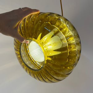 Hängelampe Glas Teak von Orrefors
