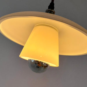 Lamellenlampe Milchglas aus Dänemark