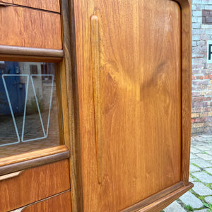 Highboard mit Vitrine Teak aus Dänemark