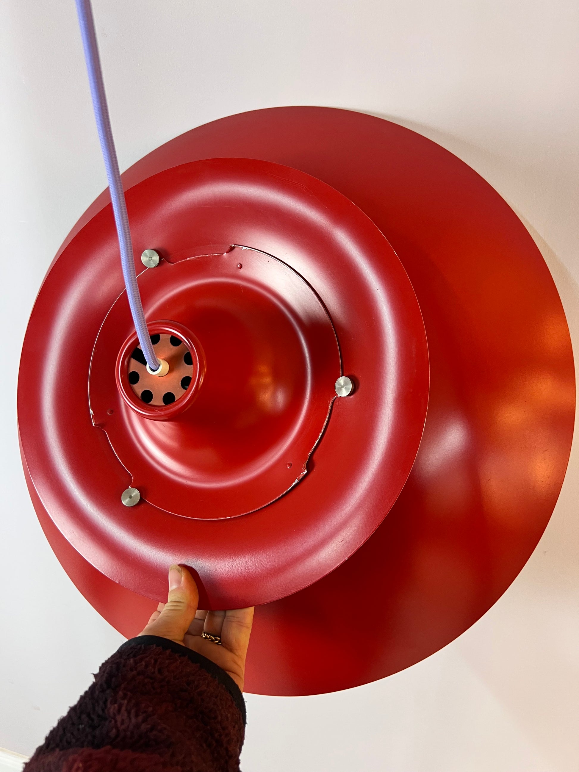 Lamellenlampe PH5 rot von Poul Henningsen für Louis Poulsen