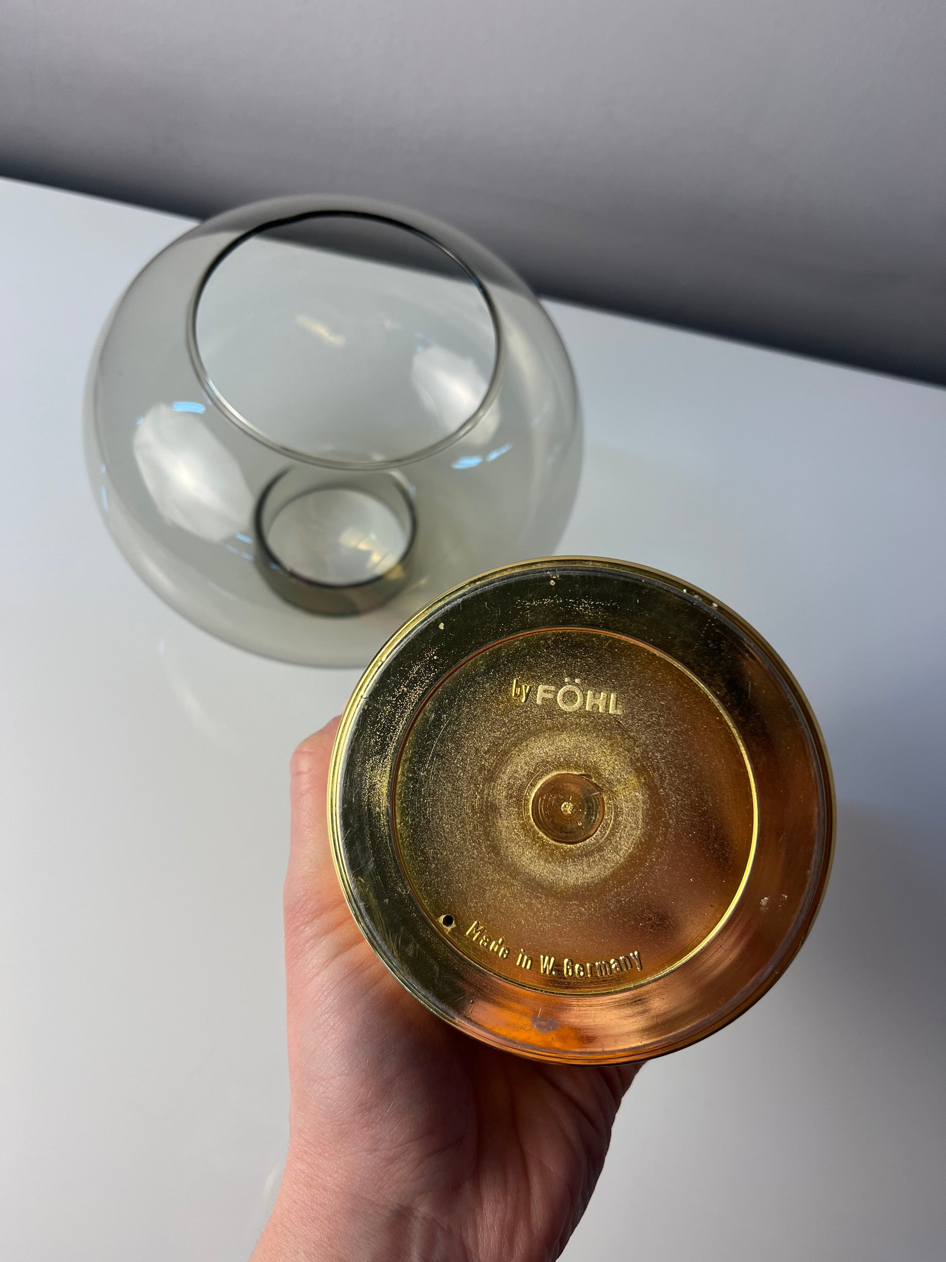 Kerzenständer Messing Rauchglas von FÖHL