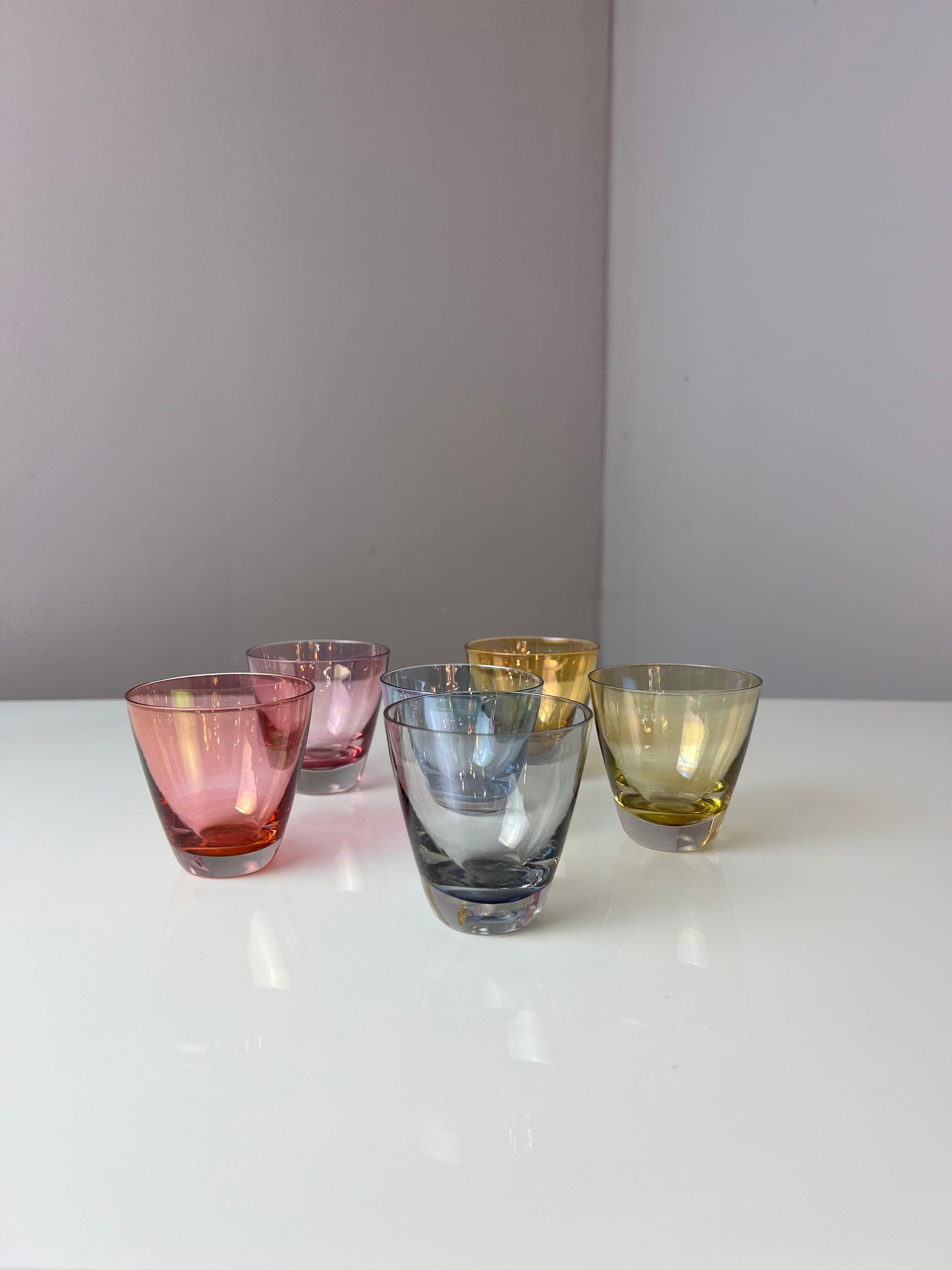 Set: 6x Likörgläser bunt