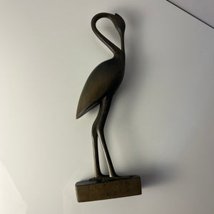 Kranich graugrün Holz aus Dänemark