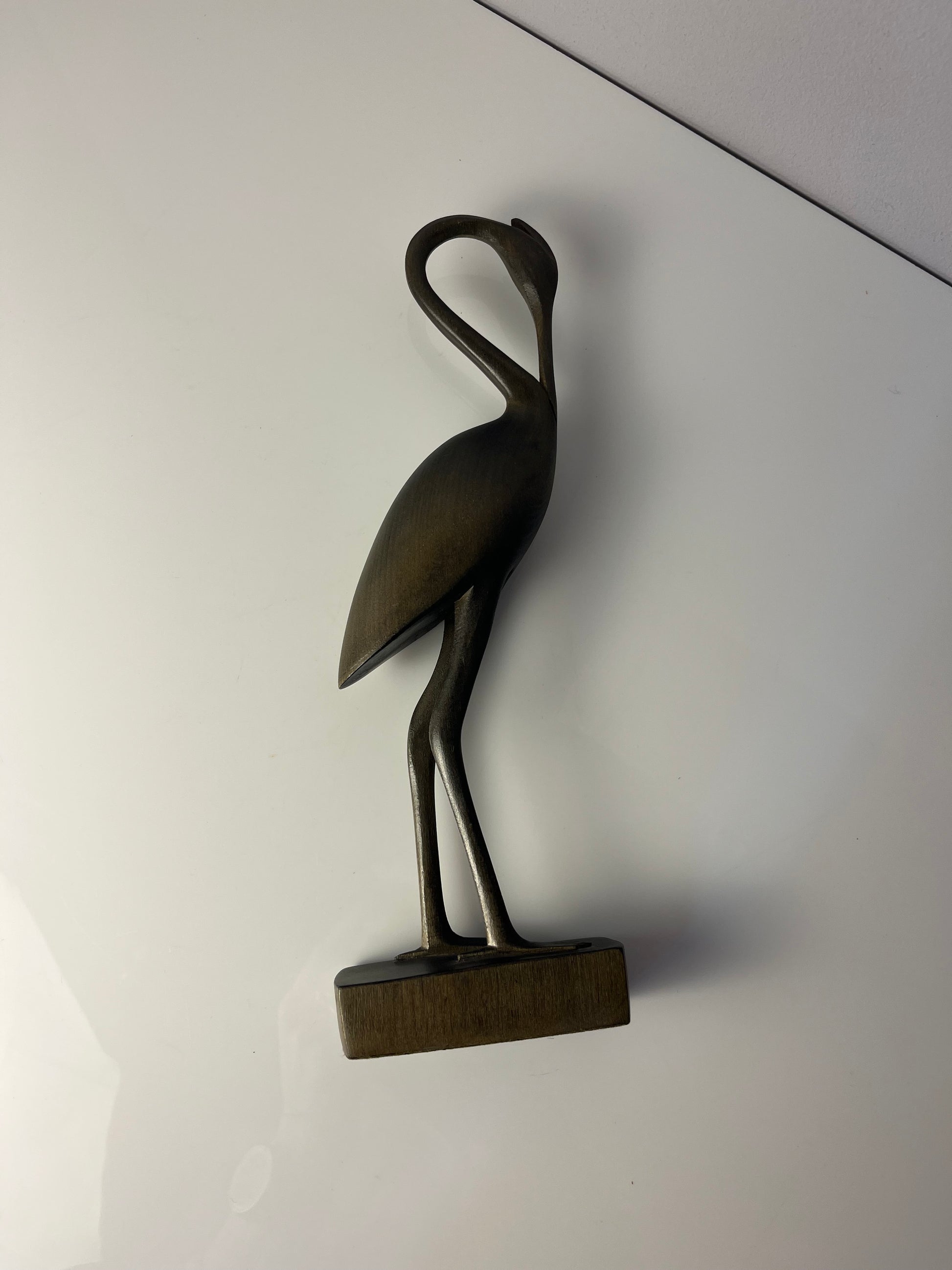 Kranich graugrün Holz aus Dänemark