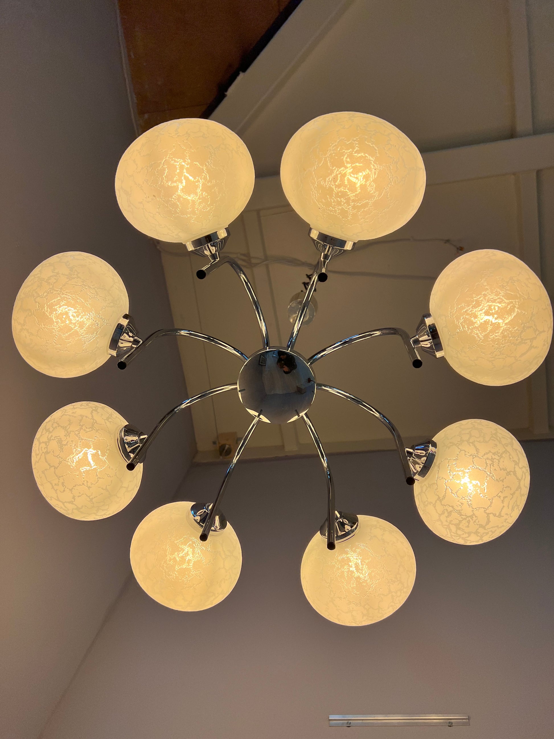 Kronleuchter mit 8 Kugeln von Richard Essig für Hustadt