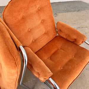Sessel Halina orange Chrom von Hellerau
