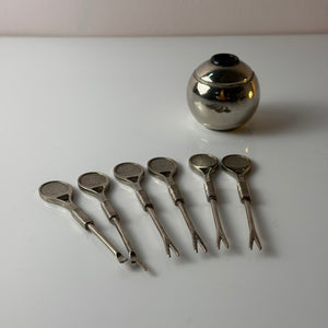 Set: Cocktailpicker Tennis silber