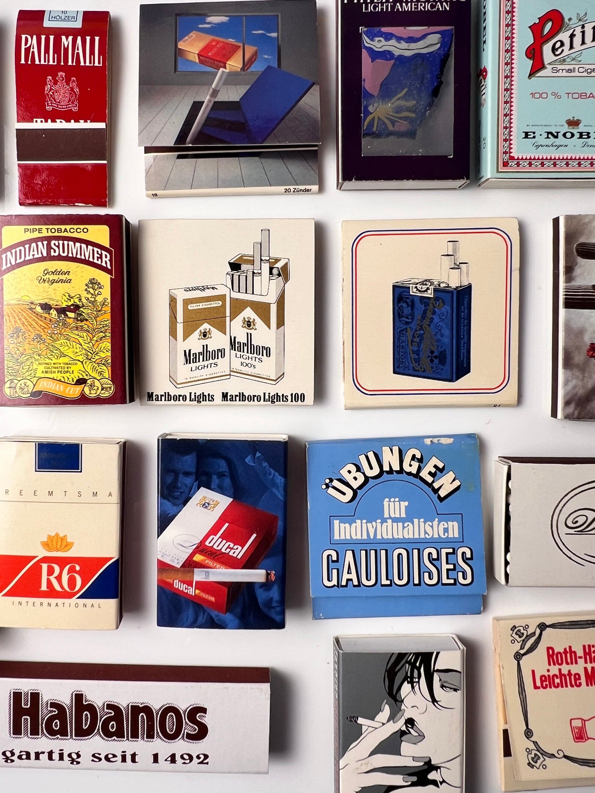 Set: Vintage Streichhölzer Zigaretten Werbung