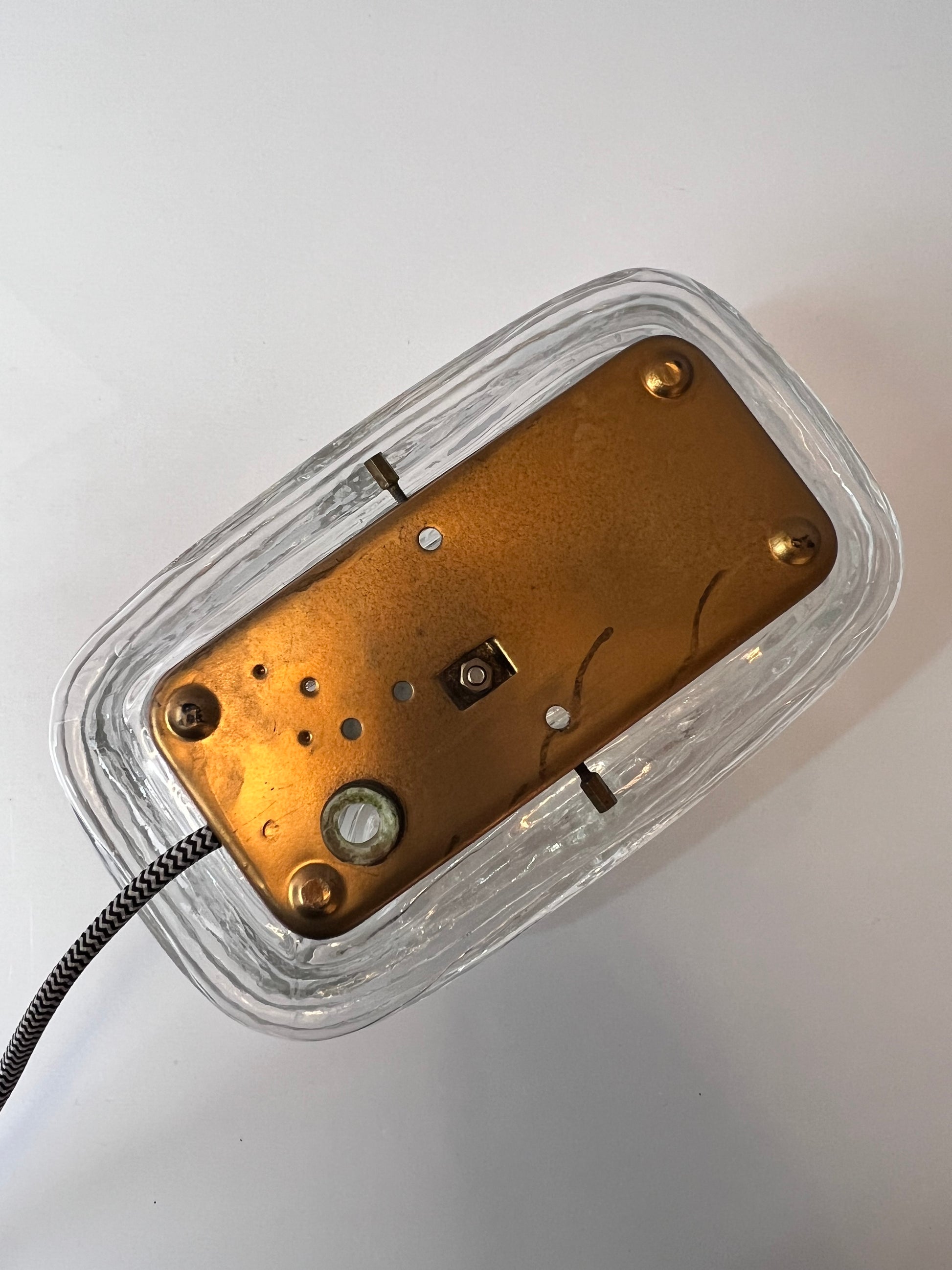 Wandlampe Strukturglas mit Kabel