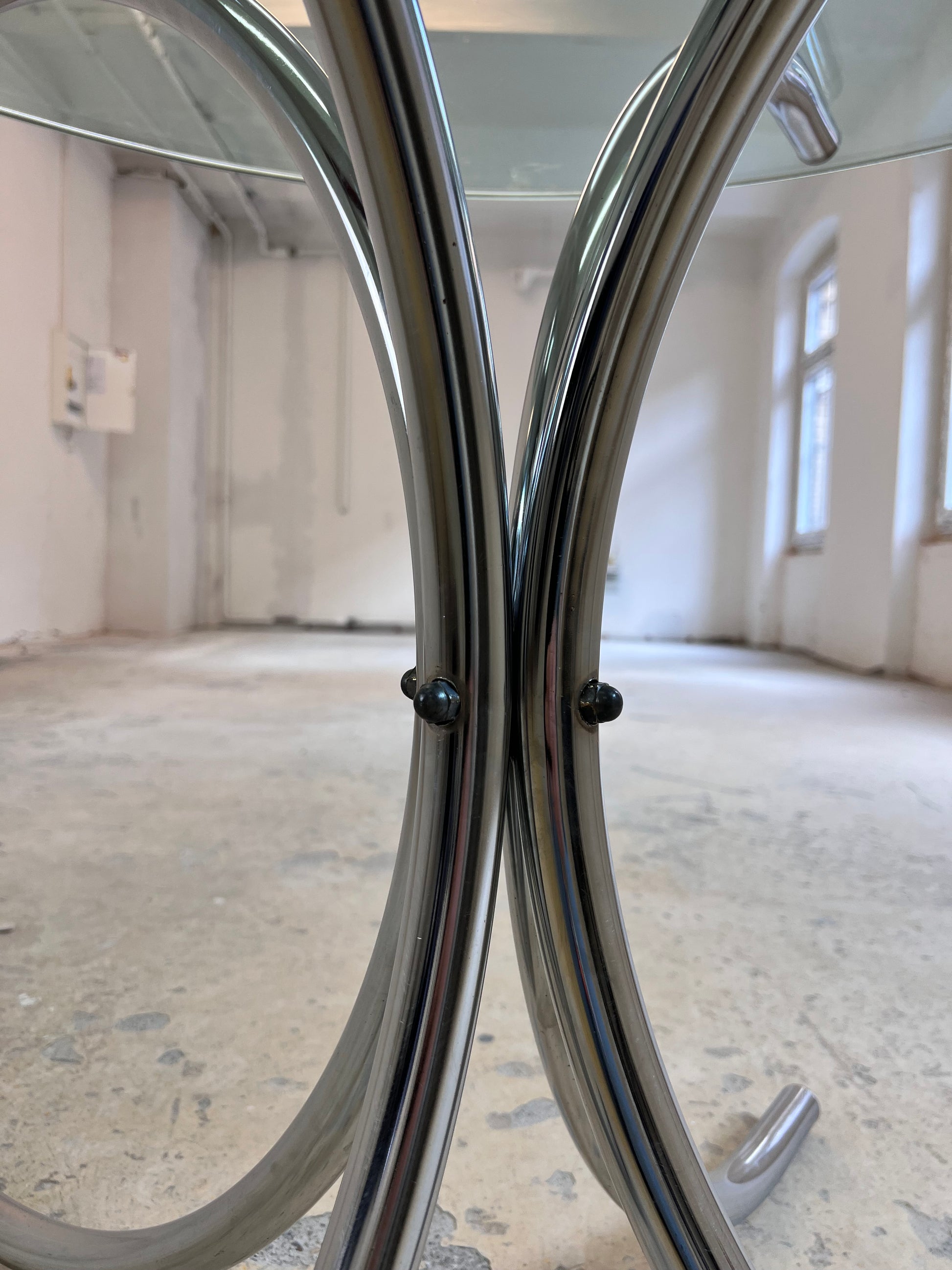 Runder Esstisch Glas & Chrom