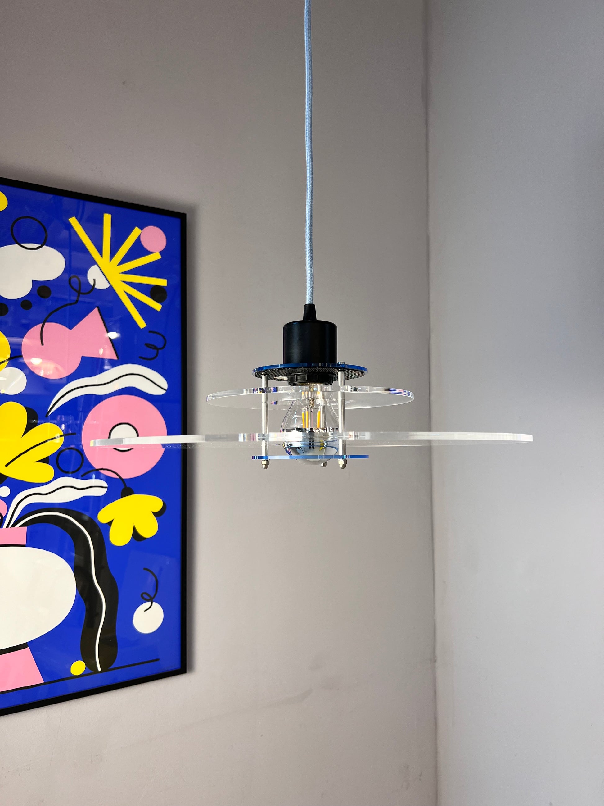 Lamellenlampe „Space“ Plexiglas aus Dänemark