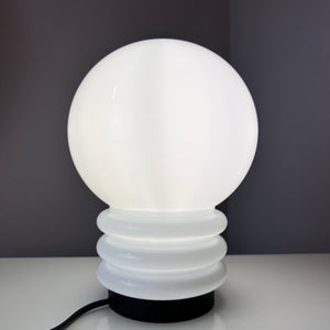 Tischlampe weiß Glas von Glashütte Limburg