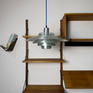 Lamellenlampe Modell Dania 2040 silber von Kurt Wiborg für JEKA