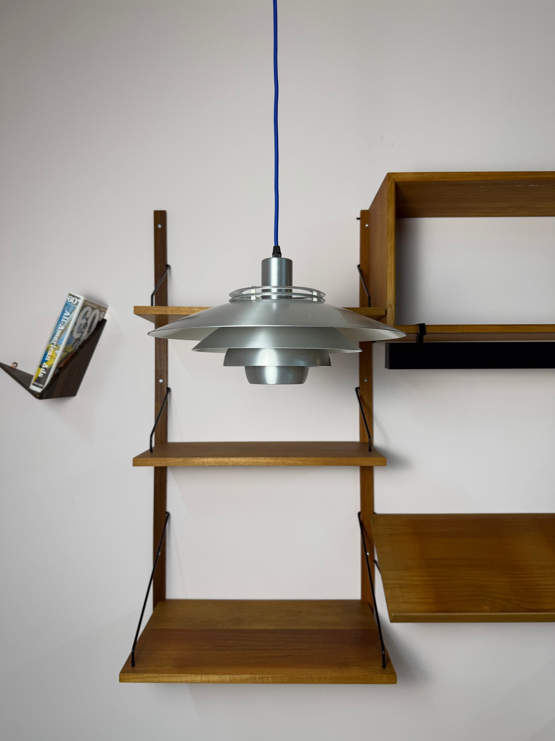 Lamellenlampe Modell Dania 2040 silber von Kurt Wiborg für JEKA