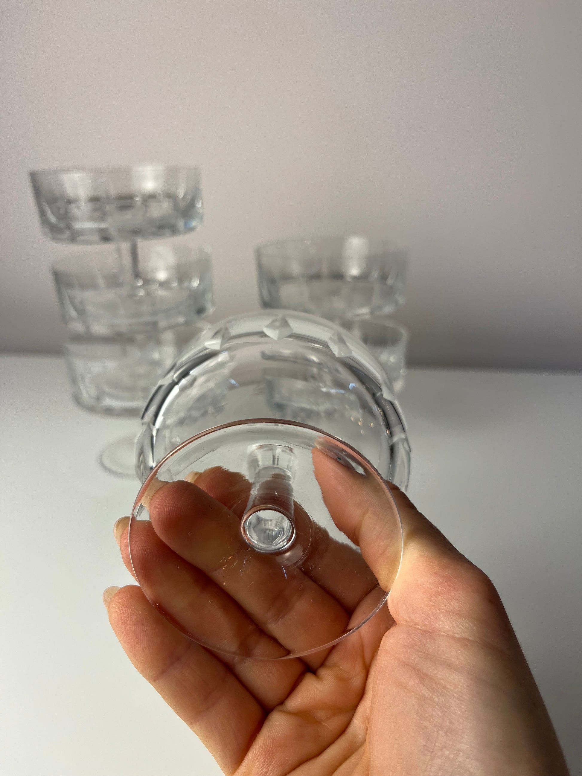 Set: 6x Champagnerschale Kristallglas