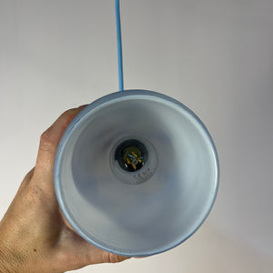 Hängelampe blau weiß marmoriert Glas