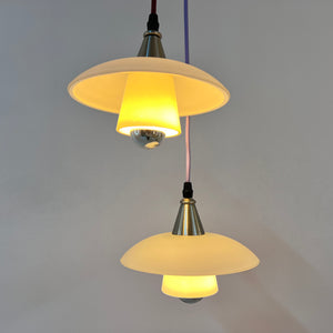 Lamellenlampe Milchglas aus Dänemark