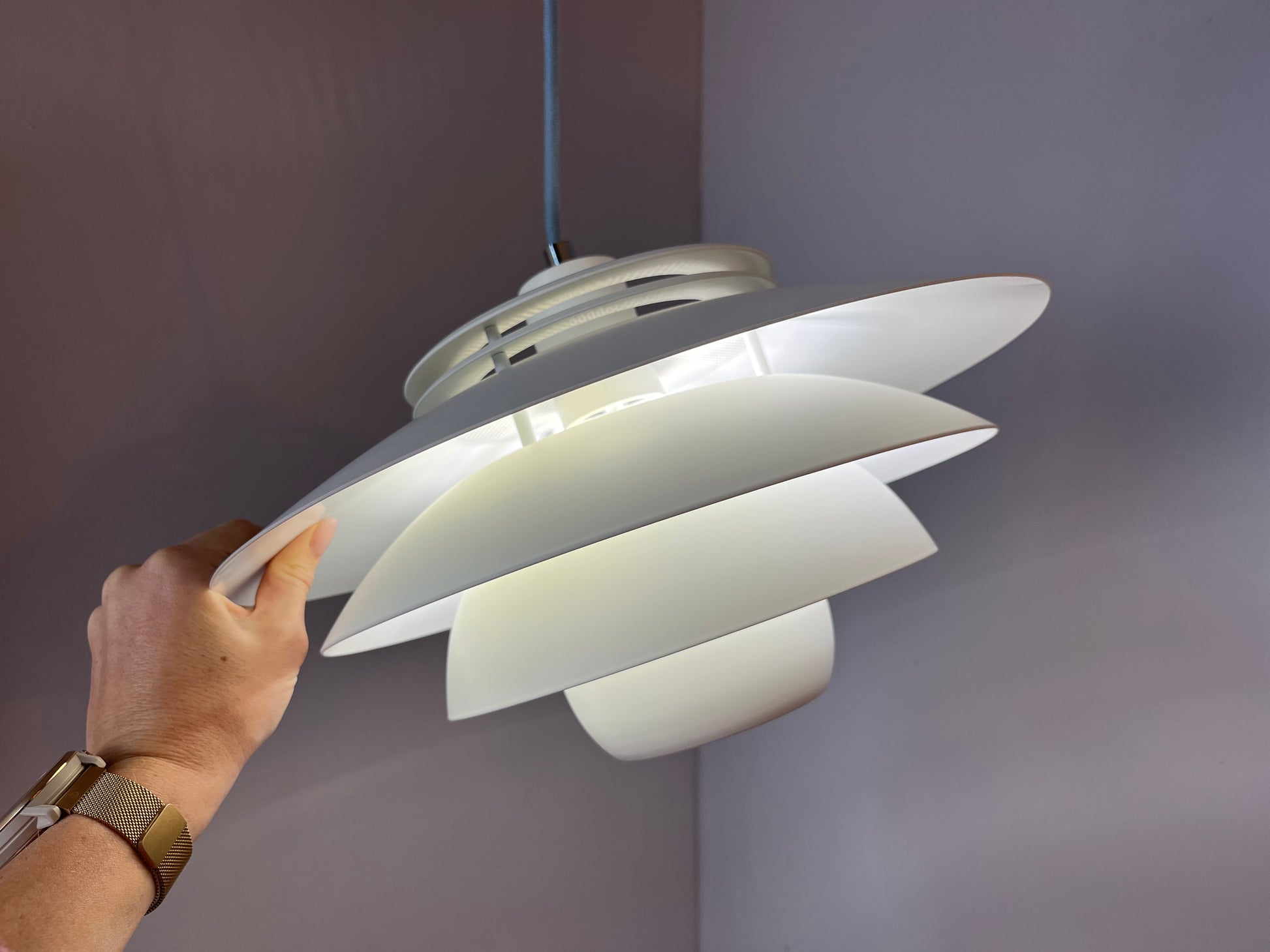 Lamellenlampe weiß aus Dänemark
