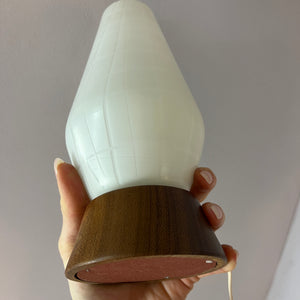 Tischlampe Teak Glas von Temde