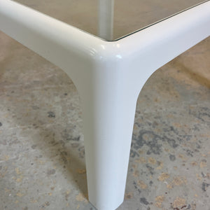 Quadratischer Couchtisch weiß Glas von Peter Ghyczy für Horn Collection