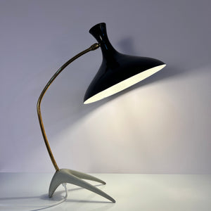 Tischlampe Krähenfuß / Diabolo schwarz weiß von Karl Heinz Kinsky für Cosack