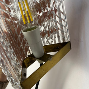 Wandlampe Messing & Glas von Wiktor Berndt für Flygsfors