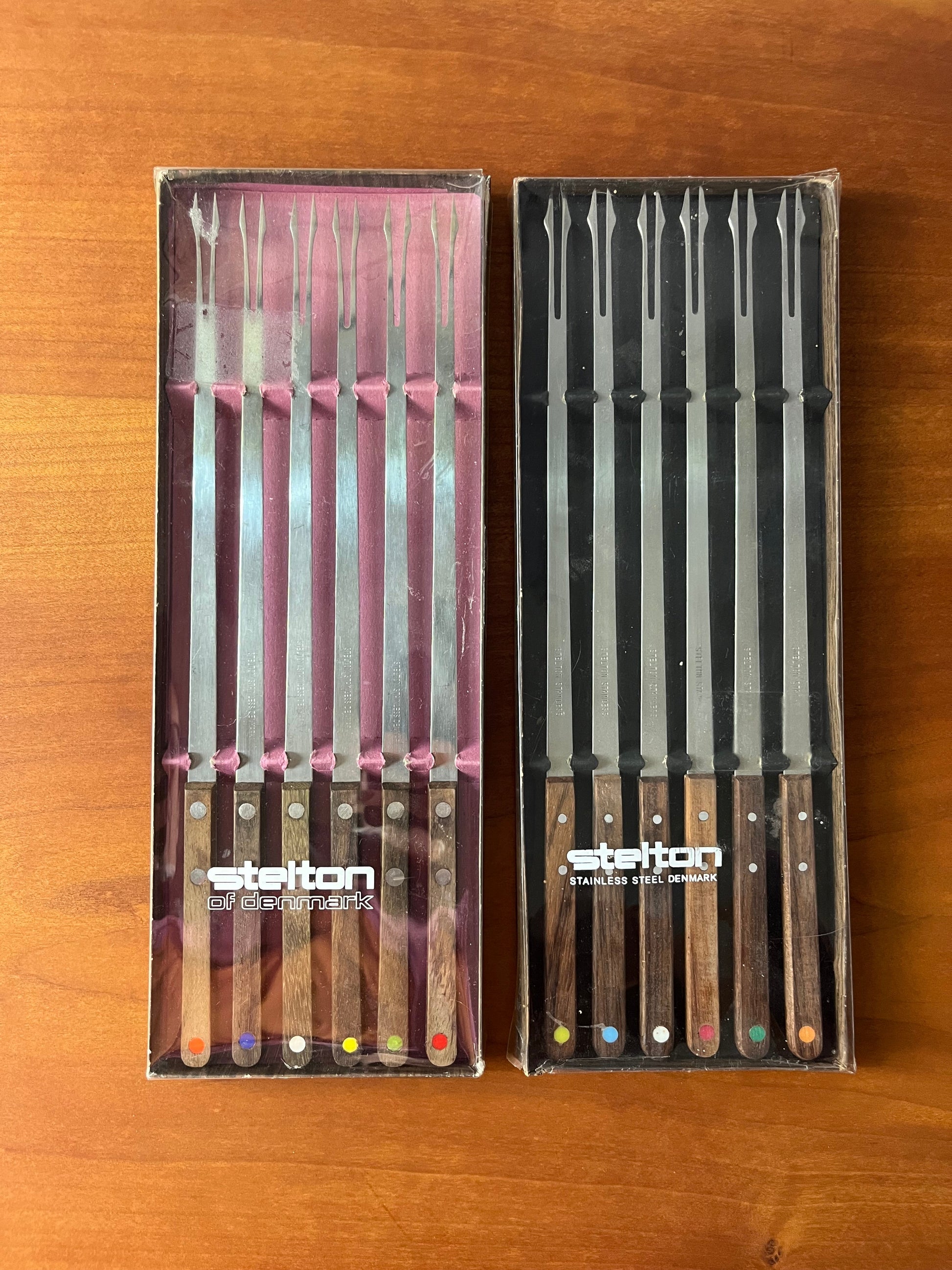 Fonduegabeln Edelstahl & Teak von Stelton