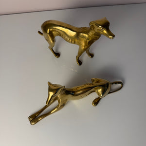 Set: 2 Windhunde Messing aus Dänemark