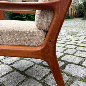 Sessel Senator beige Wolle Teak von Ole Wanscher für Cado