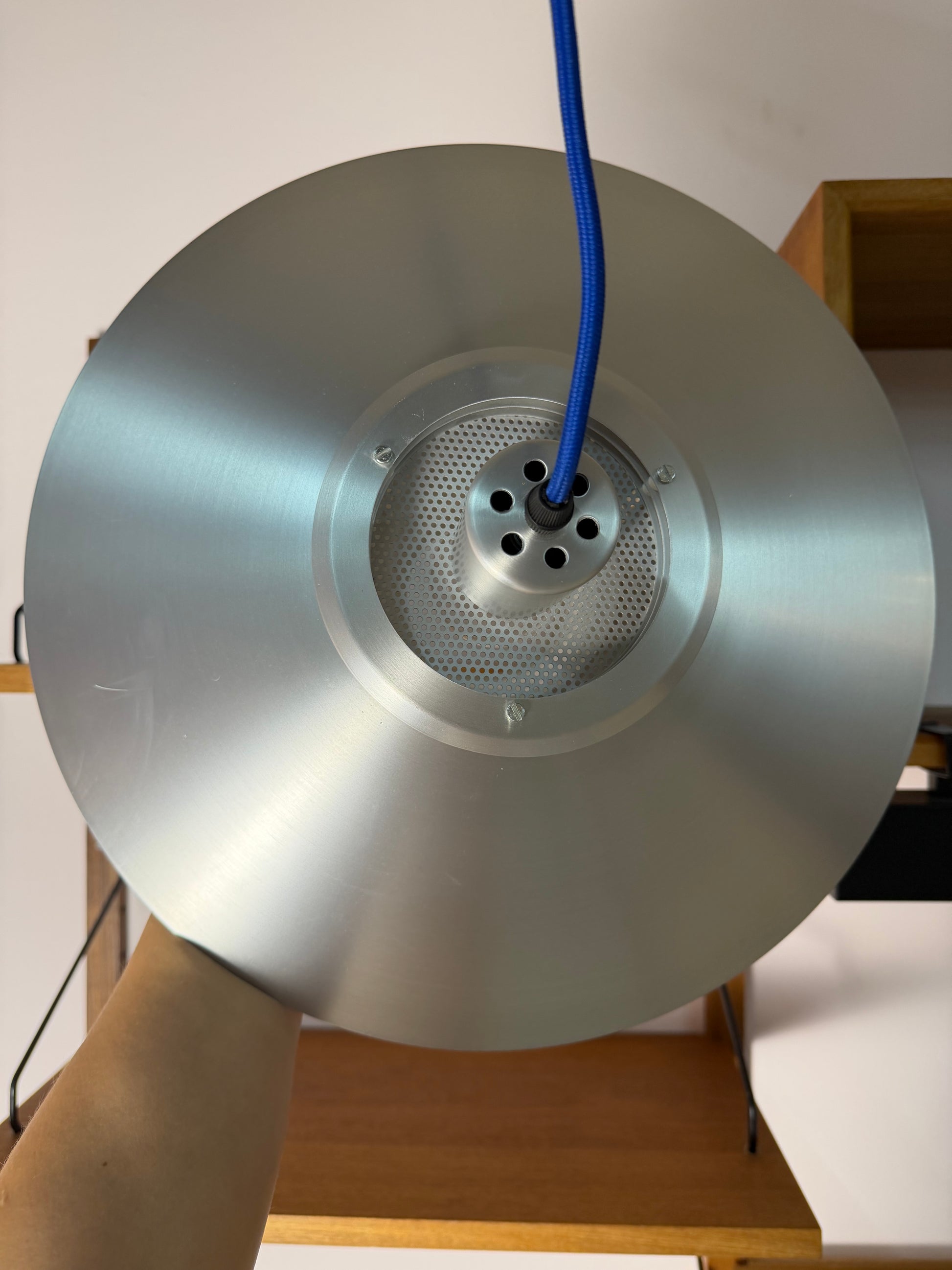 Lamellenlampe Modell Dania 2040 silber von Kurt Wiborg für JEKA