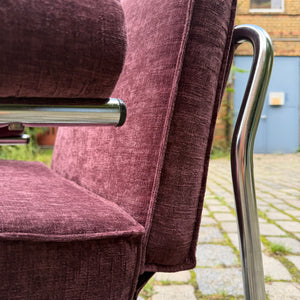 Sessel Halina lila neu gepolstert Chrom von Hellerau