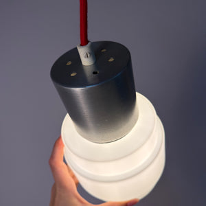 Hängelampe weiß silber aus Dänemark