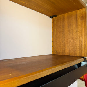 Wandregal Royal System Teak mit Lampe von Poul Cadovius