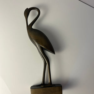 Kranich graugrün Holz aus Dänemark