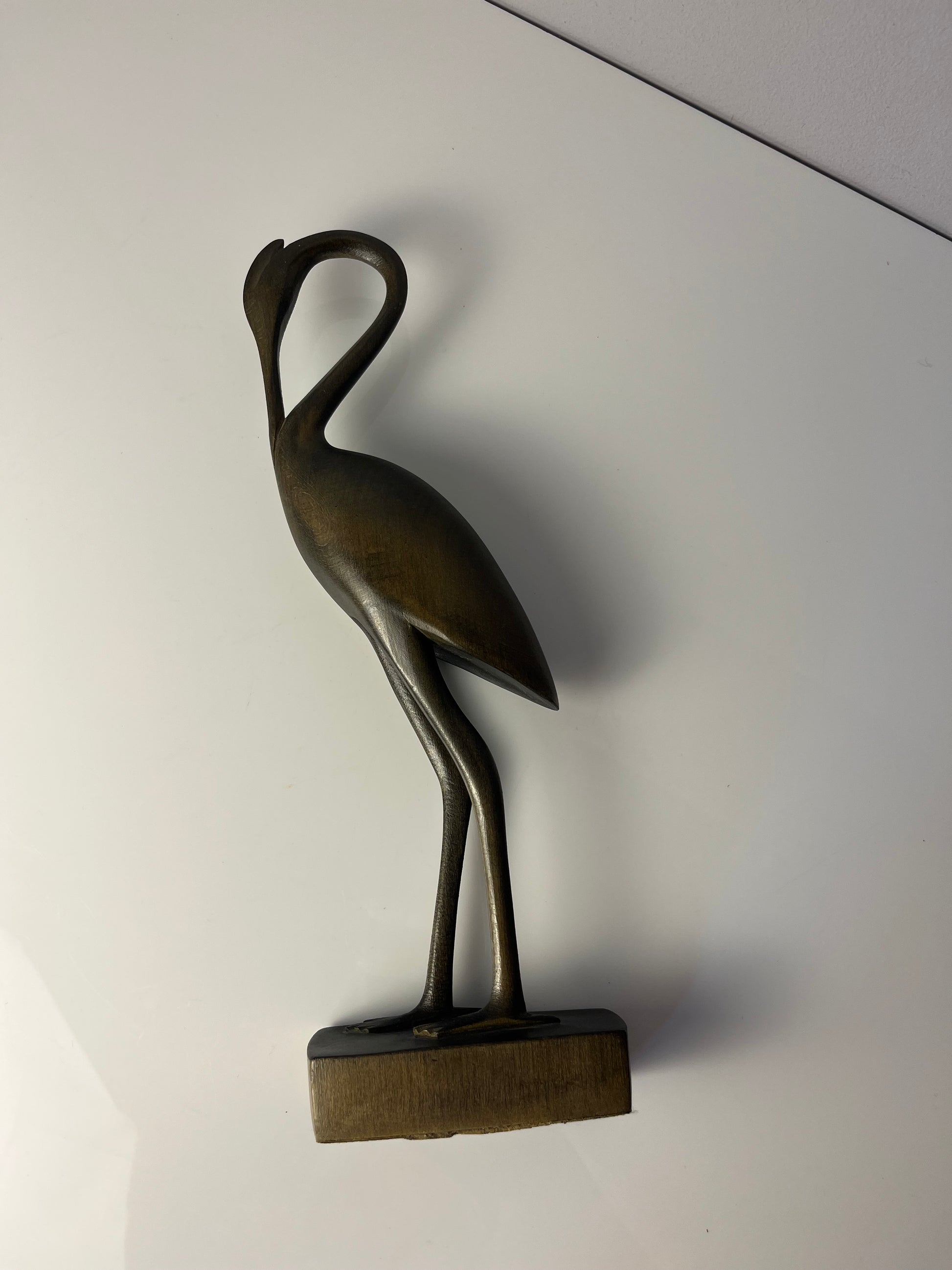 Kranich graugrün Holz aus Dänemark