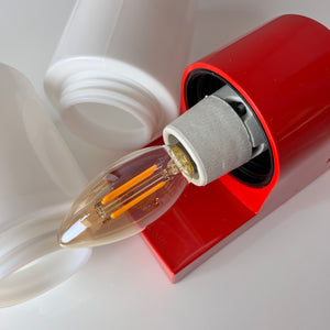 Badlampe rot Kunststoff & Opalglas