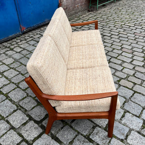 3-Sitzer Sofa Senator beige Wolle Teak von Ole Wanscher für Cado