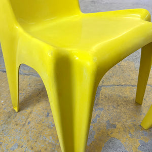 Esszimmerstuhl Modell BA 1171 gelb von Helmut Bätzner für Bofinger