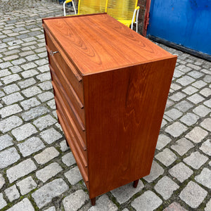 Kommode Teak mit Schloss & durchgängigen Griffen