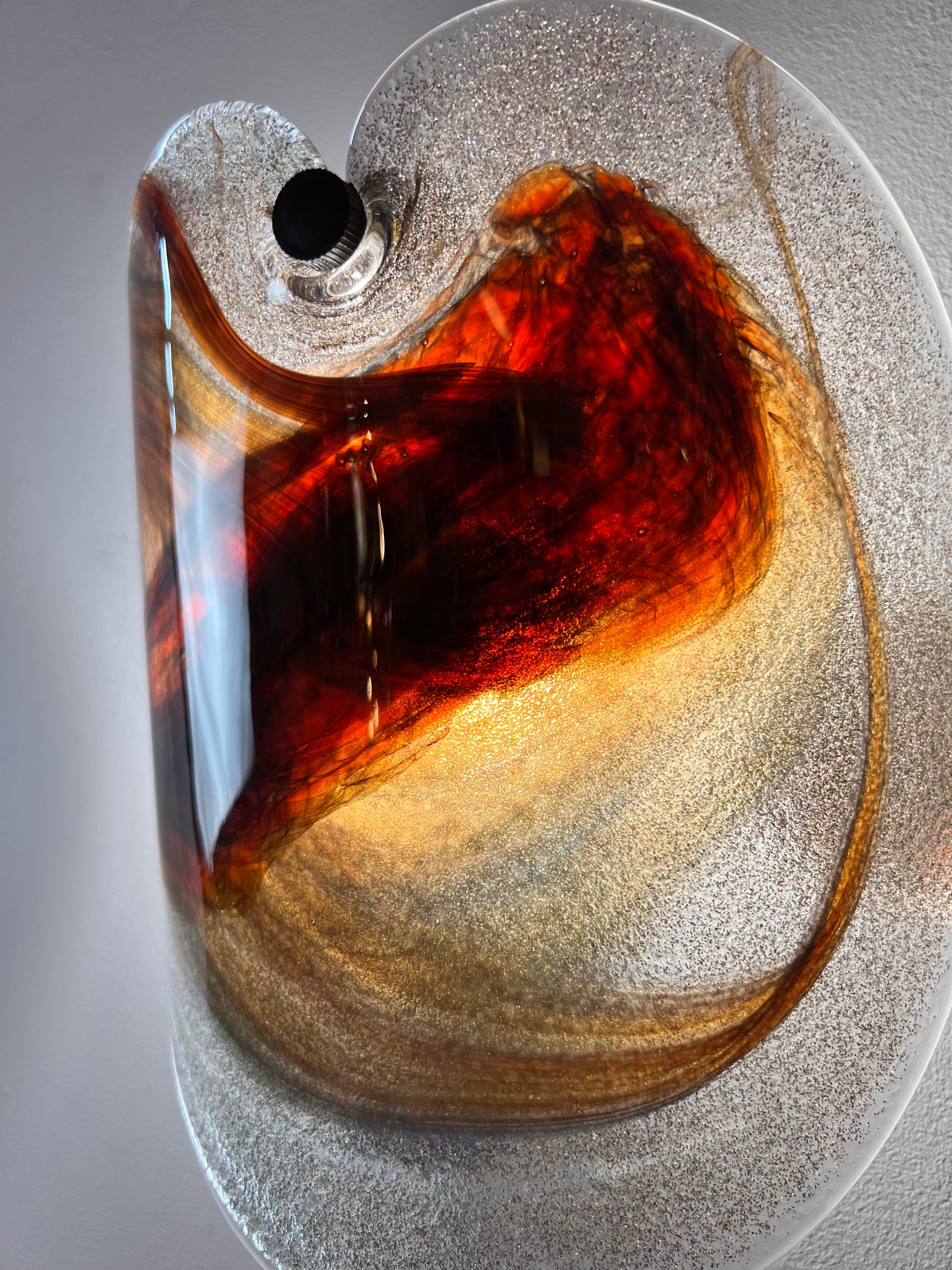 Wandlampe rotbraun Glas von Per Lütken für Holmegaard