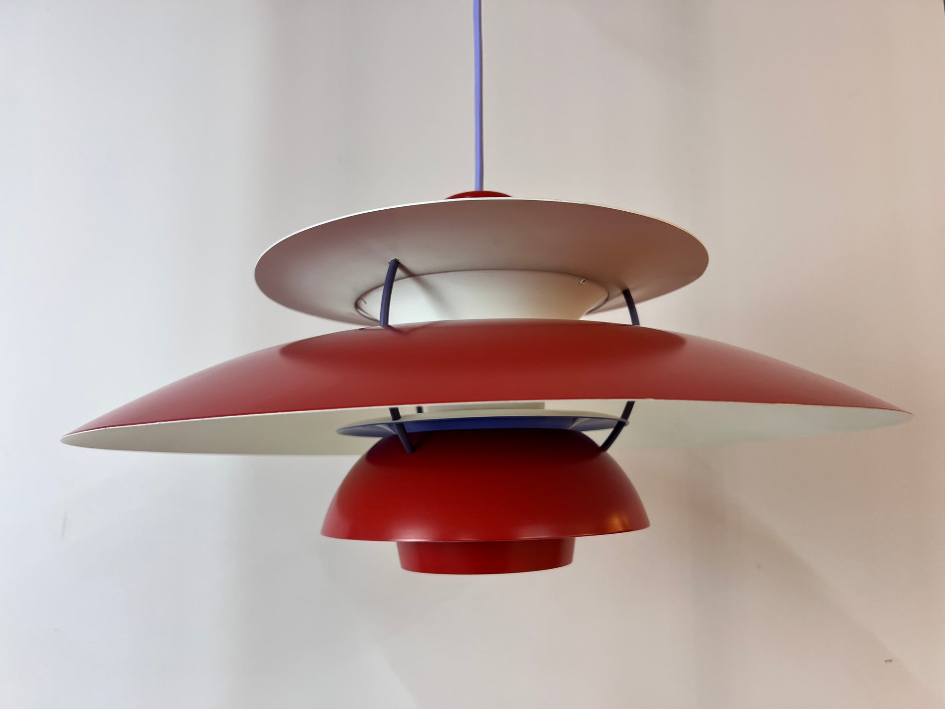 Lamellenlampe PH5 rot von Poul Henningsen für Louis Poulsen