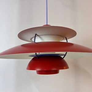 Lamellenlampe PH5 rot von Poul Henningsen für Louis Poulsen