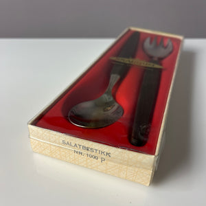 Salatbesteck Teak von Skaugum aus Norwegen